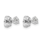 14K White Gold 1/2 ct Lab-Created Diamond VS/SI+ G+, 3-Prong Stud Earrings