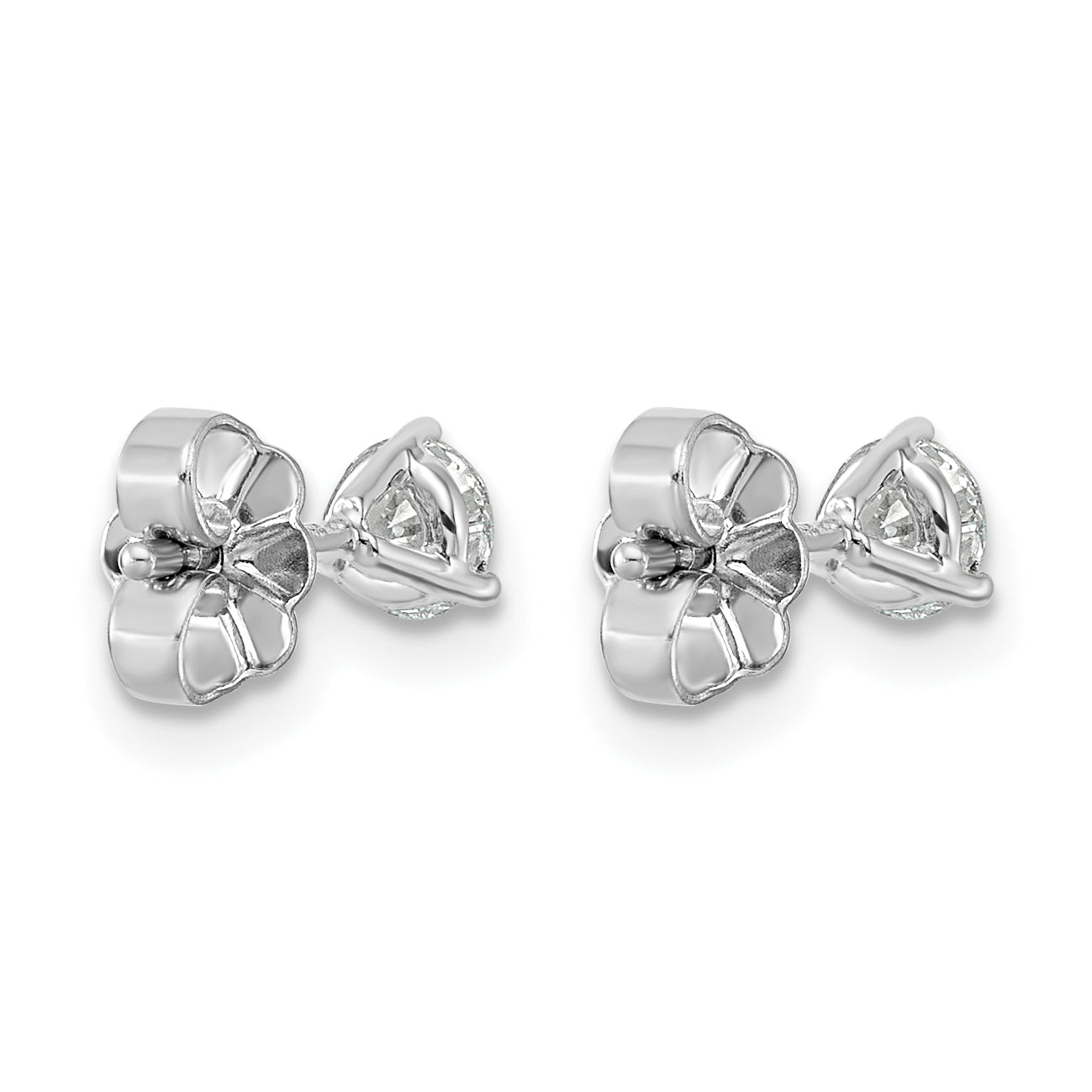 14K White Gold 1/2 ct Lab-Created Diamond VS+ F+, 3-Prong Stud Earrings
