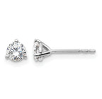 14K White Gold 1/2 ct Lab-Created Diamond VS/SI+ G+, 3-Prong Stud Earrings