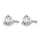 14K White Gold 5/8 ct Lab-Created Diamond VS/SI+ G+, 3-Prong Stud Earrings