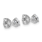 14K White Gold 5/8 ct Certified Lab-Created Diamond VS+ F+, 3-Prong Stud Earrings
