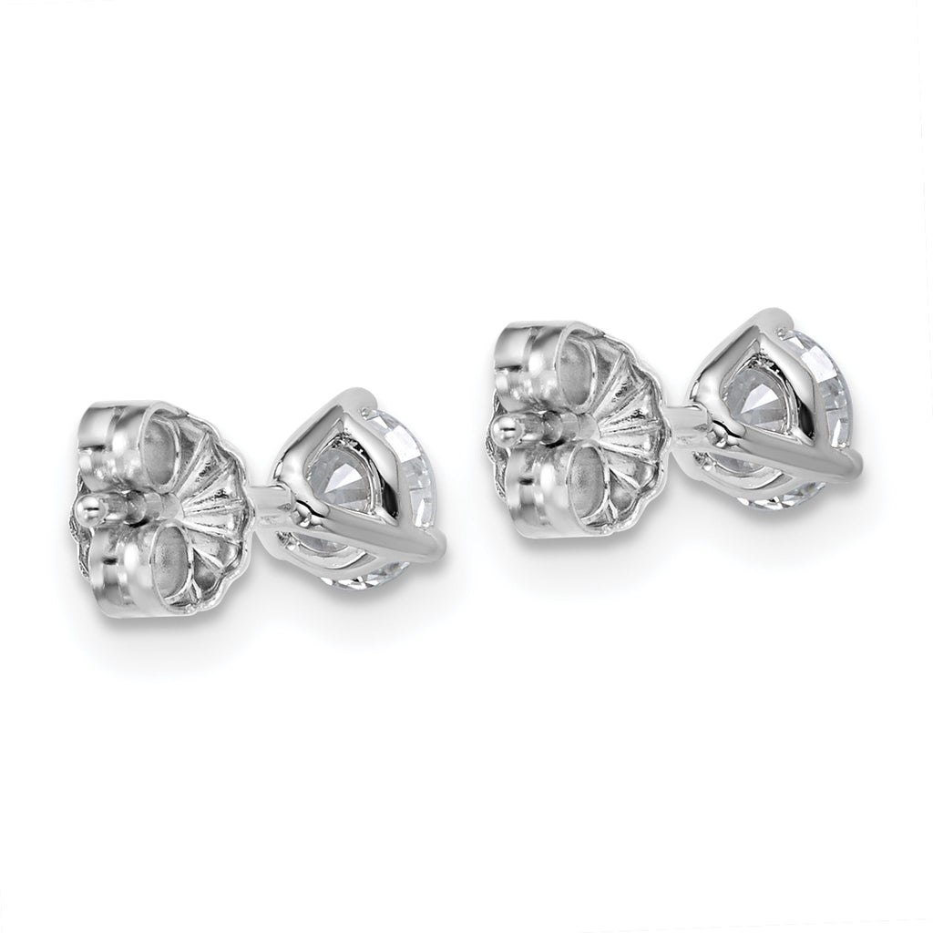 14K White Gold 5/8 ct Certified Lab-Created Diamond VS/SI+ G+, 3-Prong Stud Earrings