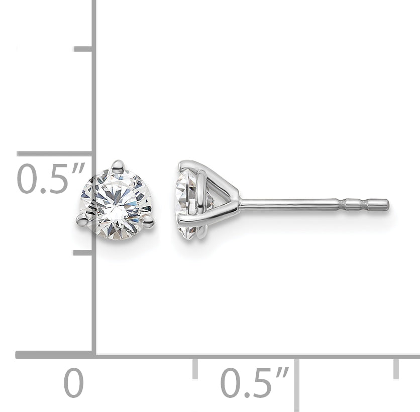 14K White Gold 5/8 ct Certified Lab-Created Diamond VS/SI+ G+, 3-Prong Stud Earrings