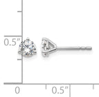 14K White Gold 5/8 ct Certified Lab-Created Diamond VS+ F+, 3-Prong Stud Earrings