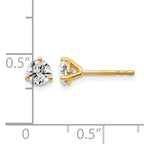 14K Yellow Gold 5/8 ct Lab-Created Diamond VS/SI+ G+, 3-Prong Stud Earrings