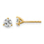 18K Yellow Gold 3/4 ct Lab-Created Diamond VS+ F+, 3-Prong Stud Earrings