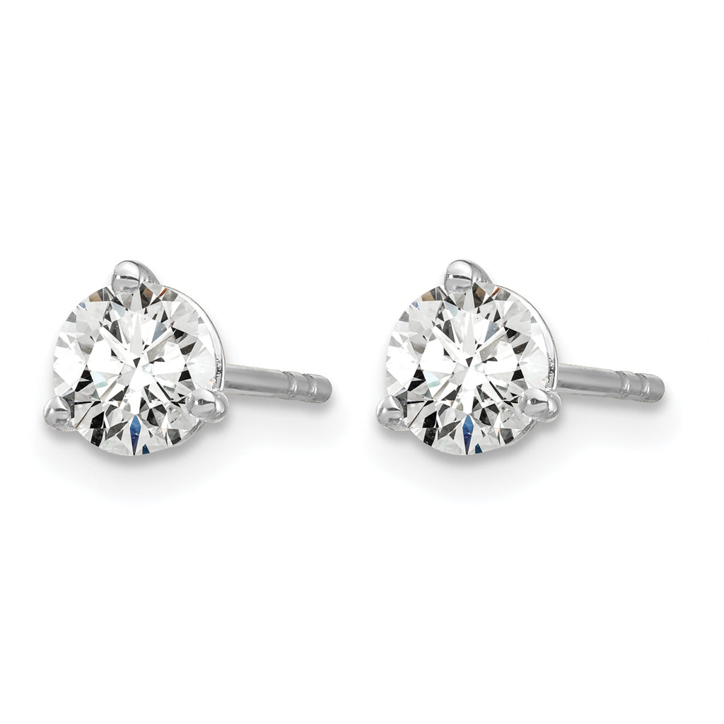 14K White Gold 3/4 ct Lab-Created Diamond VS/SI+ G+, 3-Prong Stud Earrings