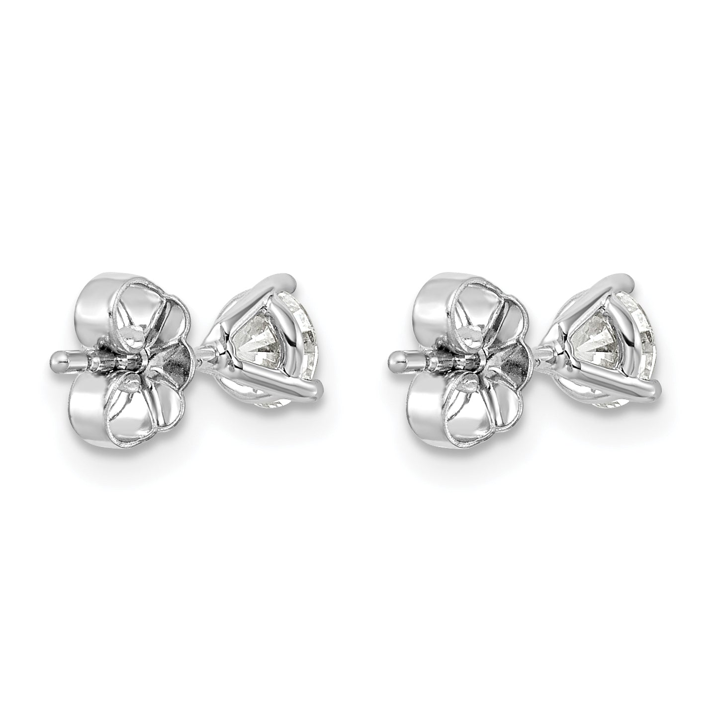 14K White Gold 3/4 ct Certified Lab-Created Diamond VS+ F+, 3-Prong Stud Earrings
