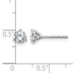 14K White Gold 3/4 ct Lab-Created Diamond VS+ F+, 3-Prong Stud Earrings