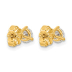 14K Yellow Gold 3/4 ct Lab-Created Diamond VS+ F+, 3-Prong Stud Earrings