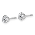 18K White Gold 1 ct Certified Lab-Created Diamond VS+ F+, 3-Prong Stud Earrings