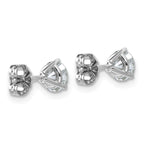 18K White Gold 1 ct Lab-Created Diamond VS+ F+, 3-Prong Stud Earrings