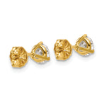 18K Yellow Gold 1 ct Certified Lab-Created Diamond VS+ F+, 3-Prong Stud Earrings