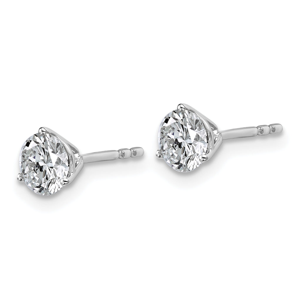 Platinum 1 ct Certified Lab-Created Diamond VS+ F+, 3-Prong Stud Earrings