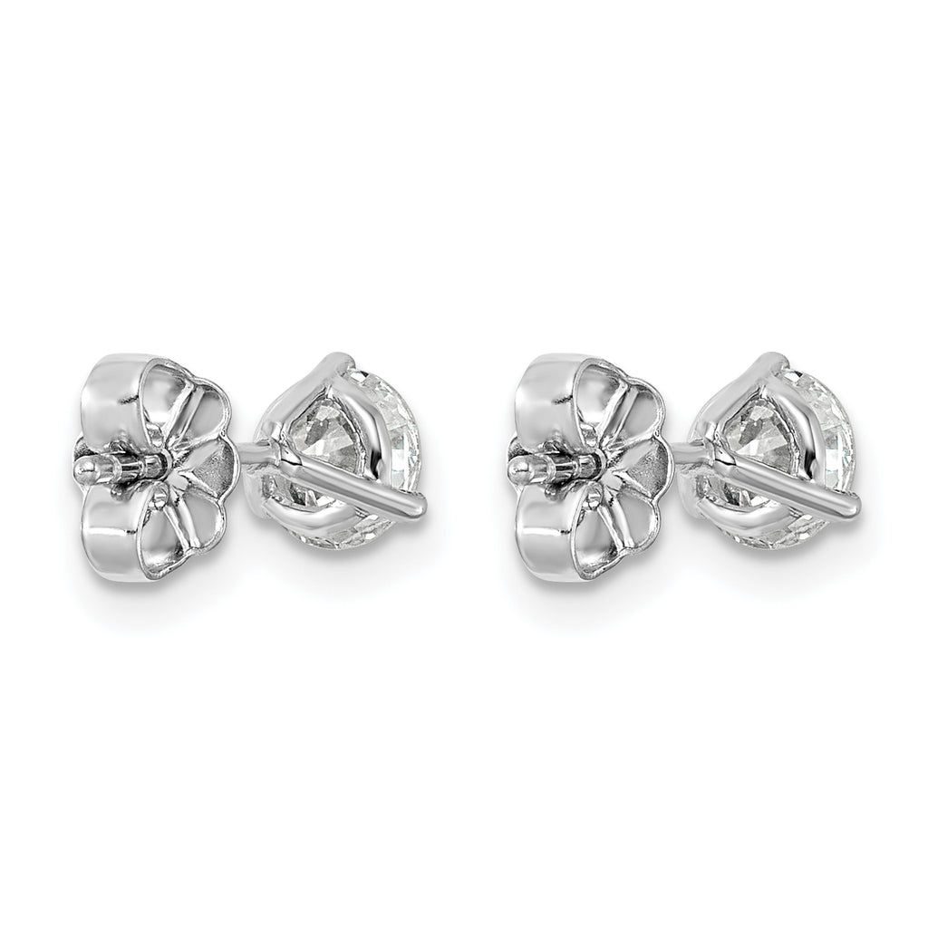 Platinum 1 ct Certified Lab-Created Diamond VS+ F+, 3-Prong Stud Earrings