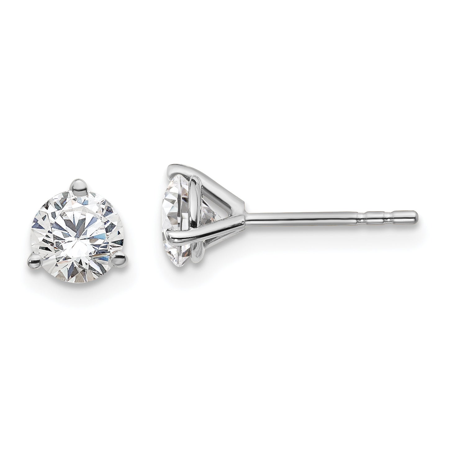 Platinum 1 ct Certified Lab-Created Diamond VS+ F+, 3-Prong Stud Earrings Main image