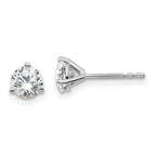 Platinum 1 ct Certified Lab-Created Diamond VS+ F+, 3-Prong Stud Earrings