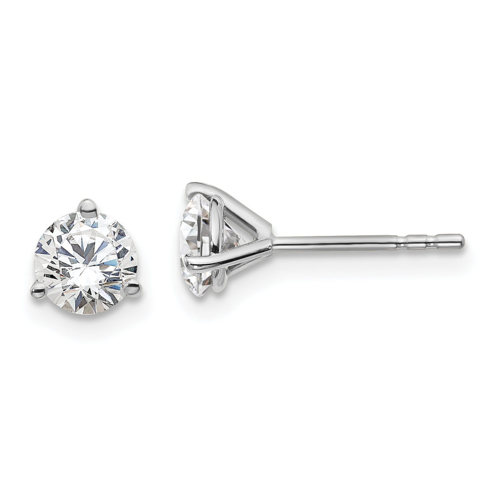 Platinum 1 ct Lab-Created Diamond VS+ F+, 3-Prong Stud Earrings