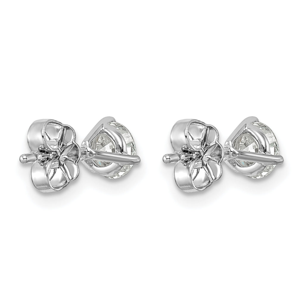 14K White Gold 1 ct Lab-Created Diamond VS+ F+, 3-Prong Stud Earrings
