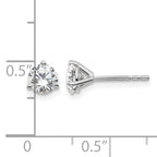14k White Gold 1 carat Certified Lab Grown Diamond VS+ F+ Round Complete Three Prong Stud Earrings