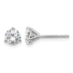 14K White Gold 1 ct Lab-Created Diamond VS+ F+, 3-Prong Stud Earrings