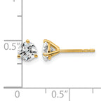 14K Yellow Gold 1 ct Certified Lab-Created Diamond VS/SI+ G+, 3-Prong Stud Earrings