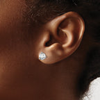 14k White Gold 1 1/4 ctw Lab Grown Diamond VS+ F+ Round 3 Prong Heavy Wt. Stud Earrings