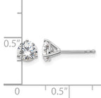 14k White Gold 1 1/4 ctw Lab Grown Diamond VS+ F+ Round 3 Prong Heavy Wt. Stud Earrings