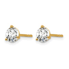 14k Yellow Gold 1 1/4 ctw Lab Grown Diamond VS+ F+ Round 3 Prong Heavy Wt. Stud Earrings