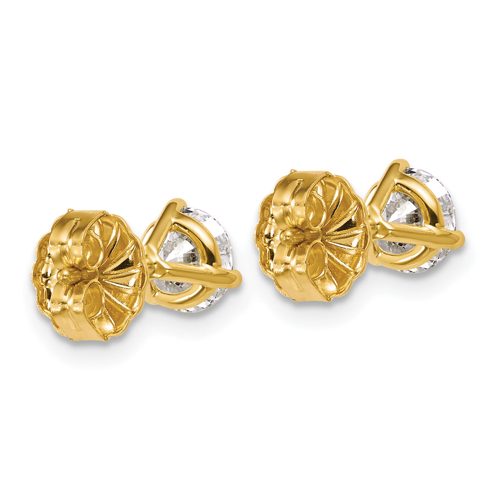 14k Yellow Gold 1 1/4 ctw Lab Grown Diamond VS+ F+ Round 3 Prong Heavy Wt. Stud Earrings
