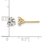 14k Yellow Gold 1 1/4 ctw Lab Grown Diamond VS+ F+ Round 3 Prong Heavy Wt. Stud Earrings