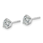 18K White Gold 1 1/2 ct Certified Lab-Created Diamond VS+ F+, 3-Prong Stud Earrings