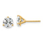 18K Yellow Gold 1 1/2 ct Certified Lab-Created Diamond VS+ F+, 3-Prong Stud Earrings