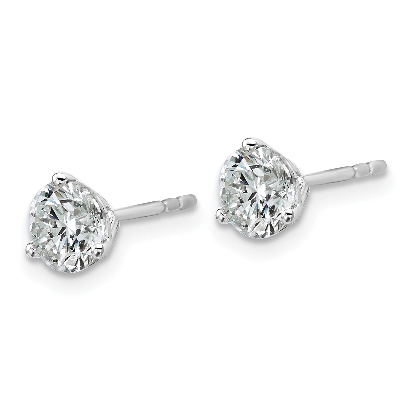 Platinum 1 1/2 ct Certified Lab-Created Diamond VS+ F+, 3-Prong Stud Earrings Secondary image