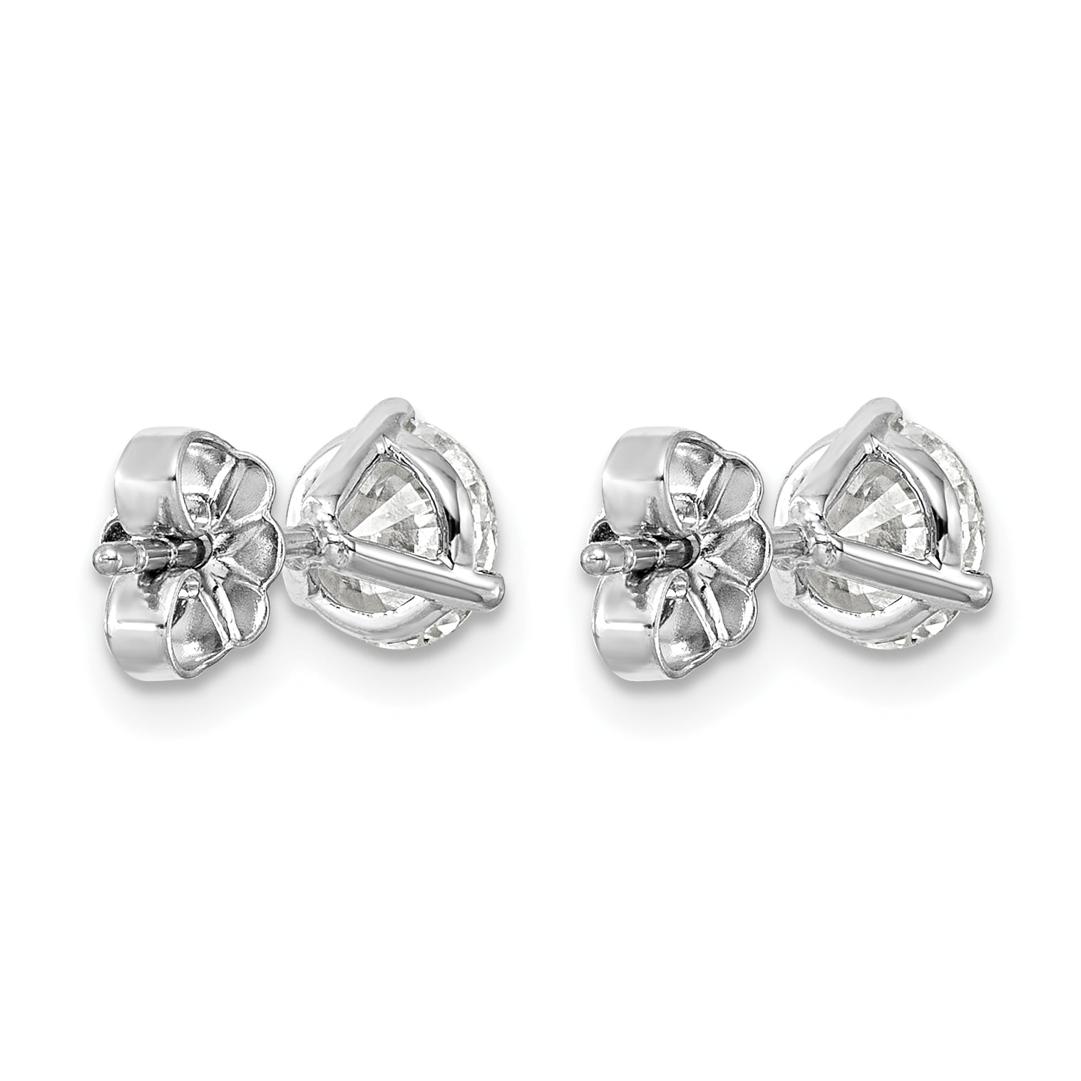 Platinum 1 1/2 ct Lab-Created Diamond VS+ F+, 3-Prong Stud Earrings