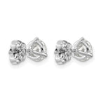 Platinum 1 1/2 ct Certified Lab-Created Diamond VS+ F+, 3-Prong Stud Earrings