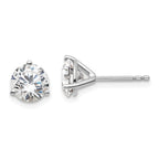 Platinum 1 1/2 ct Lab-Created Diamond VS+ F+, 3-Prong Stud Earrings