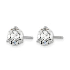14K White Gold 1 3/4 ct Lab-Created Diamond VS/SI+ G+, 3-Prong Stud Earrings