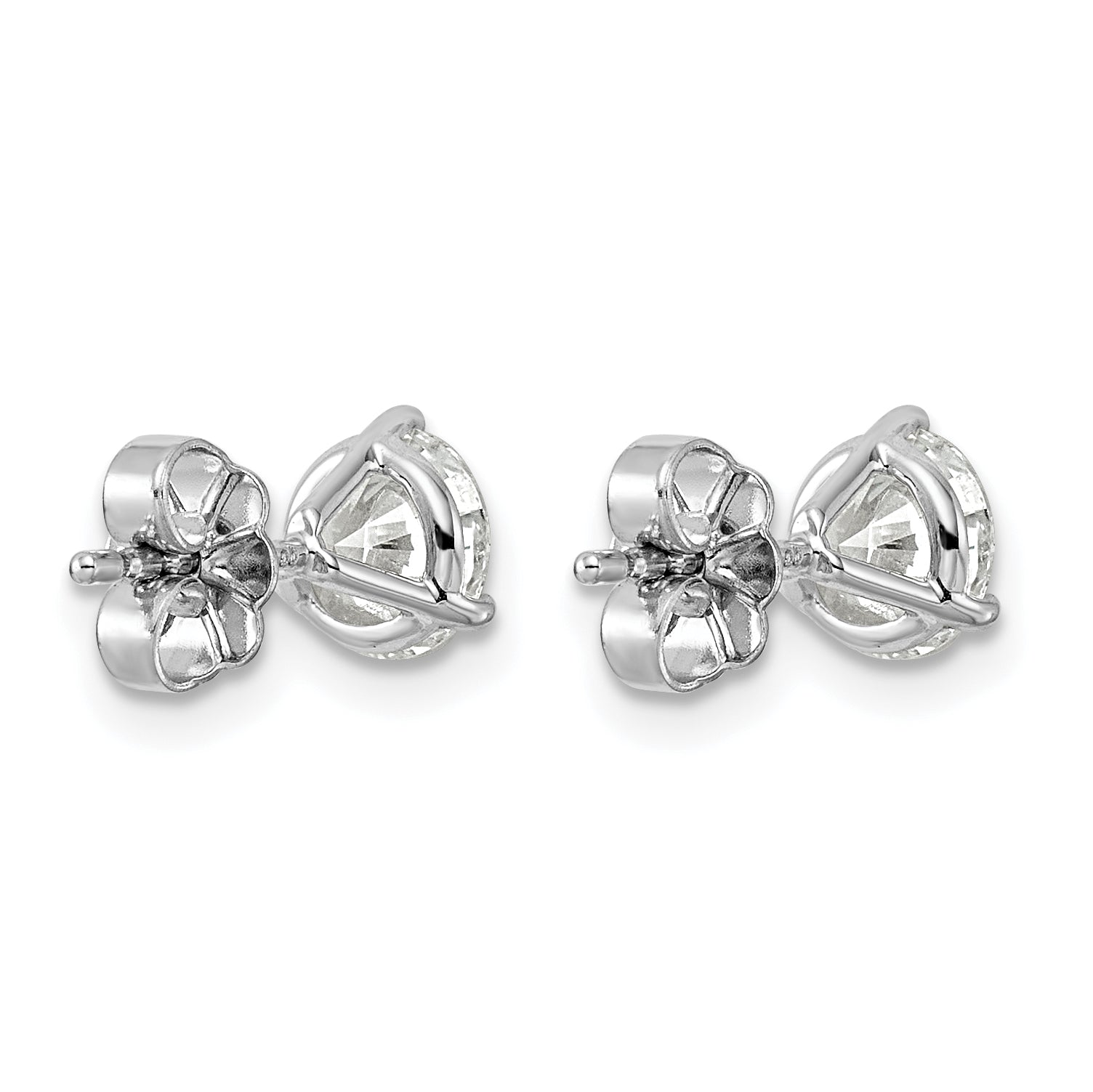 14K White Gold 1 1/2 ct Certified Lab-Created Diamond VS/SI+ G+, 3-Prong Stud Earrings