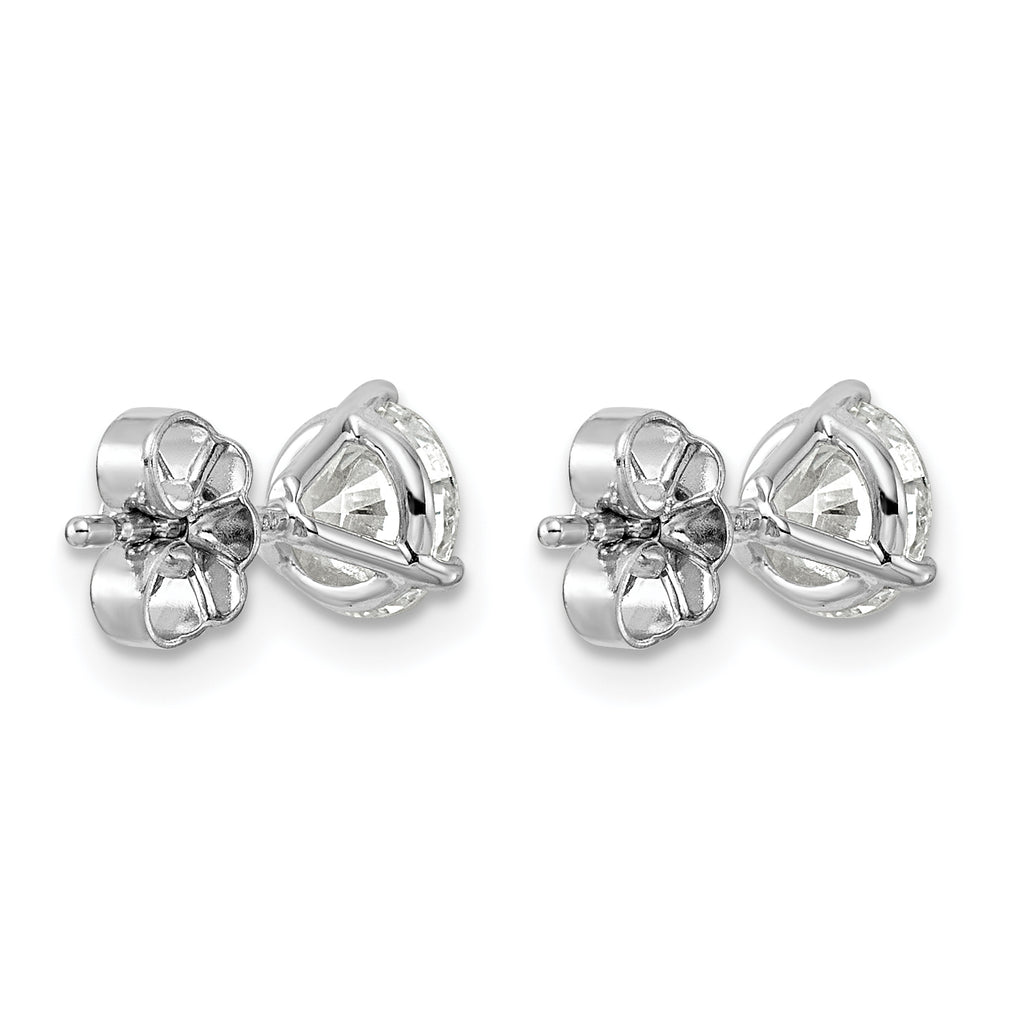 14K White Gold 1 1/2 ct Lab-Created Diamond VS+ F+, 3-Prong Stud Earrings
