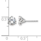 14K White Gold 1 1/2 ct Certified Lab-Created Diamond VS/SI+ G+, 3-Prong Stud Earrings