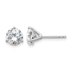 14K White Gold 1 1/2 ct Lab-Created Diamond VS+ F+, 3-Prong Stud Earrings