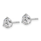 18K White Gold 2 ct Certified Lab-Created Diamond VS+ F+, 3-Prong Stud Earrings