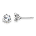 18K White Gold 2 ct Lab-Created Diamond VS+ F+, 3-Prong Stud Earrings