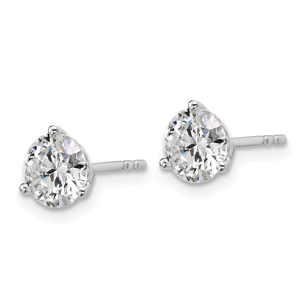 Platinum 2 ct Certified Lab-Created Diamond VS+ F+, 3-Prong Stud Earrings