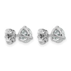 Platinum 2 ct Certified Lab-Created Diamond VS+ F+, 3-Prong Stud Earrings