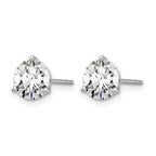 14K White Gold 2 ct Certified Lab-Created Diamond VS/SI+ G+, 3-Prong Stud Earrings