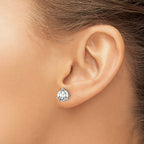 14K White Gold 2 1/2 ct Certified Lab-Created Diamond VS+ F+, 3-Prong Stud Earrings