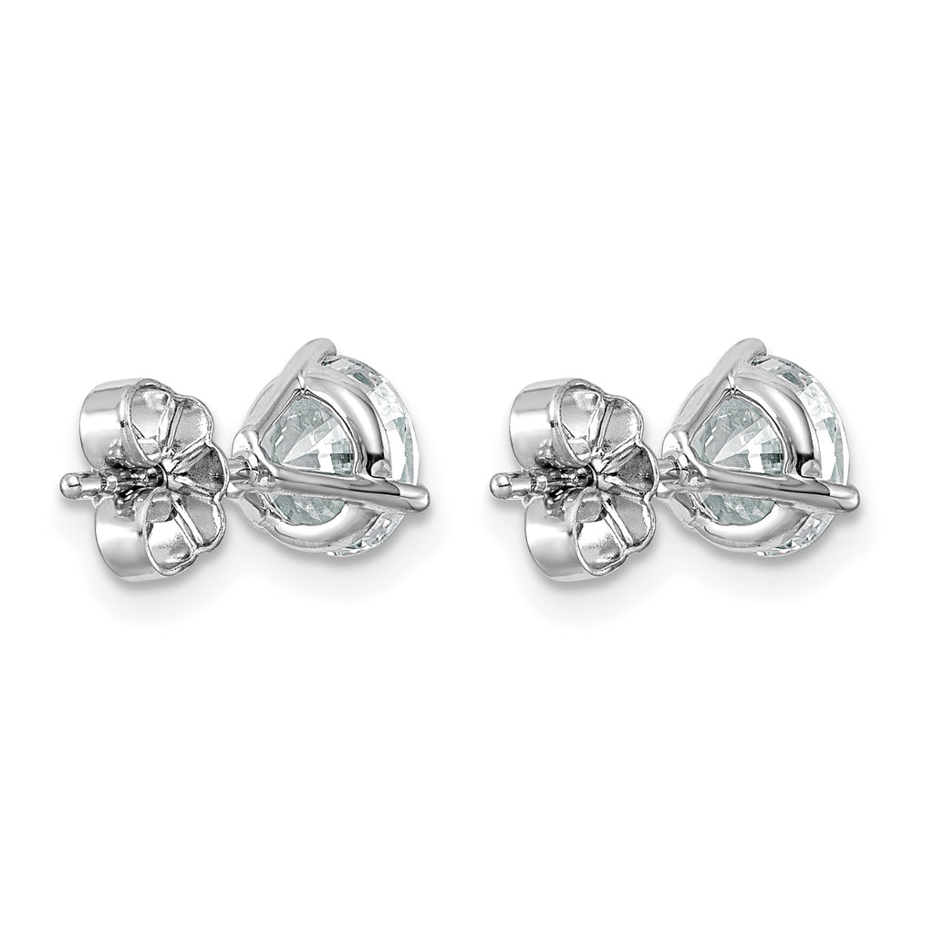14K White Gold 2 1/2 ct Lab-Created Diamond VS+ F+, 3-Prong Stud Earrings