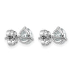 14K White Gold 2 ct Lab-Created Diamond VS/SI+ G+, 3-Prong Stud Earrings